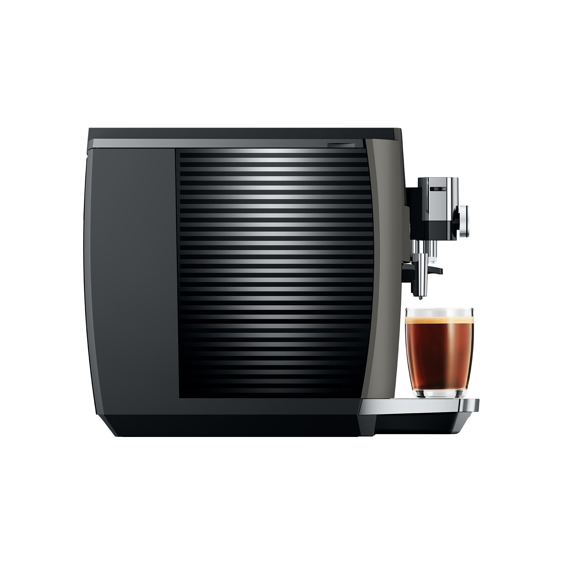 Jura S8 Dark Inox — profil latéral