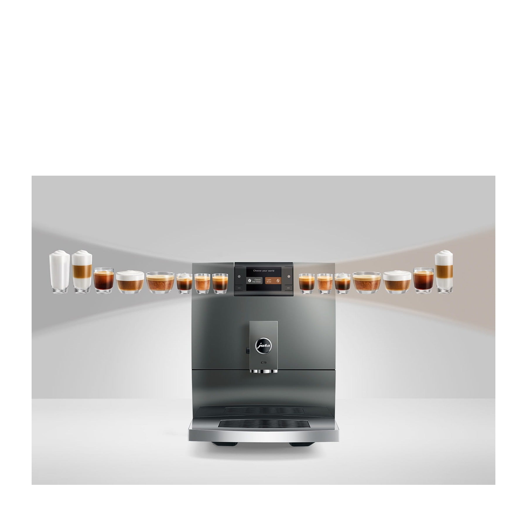 Jura C9 Piano Inox — trois quarts