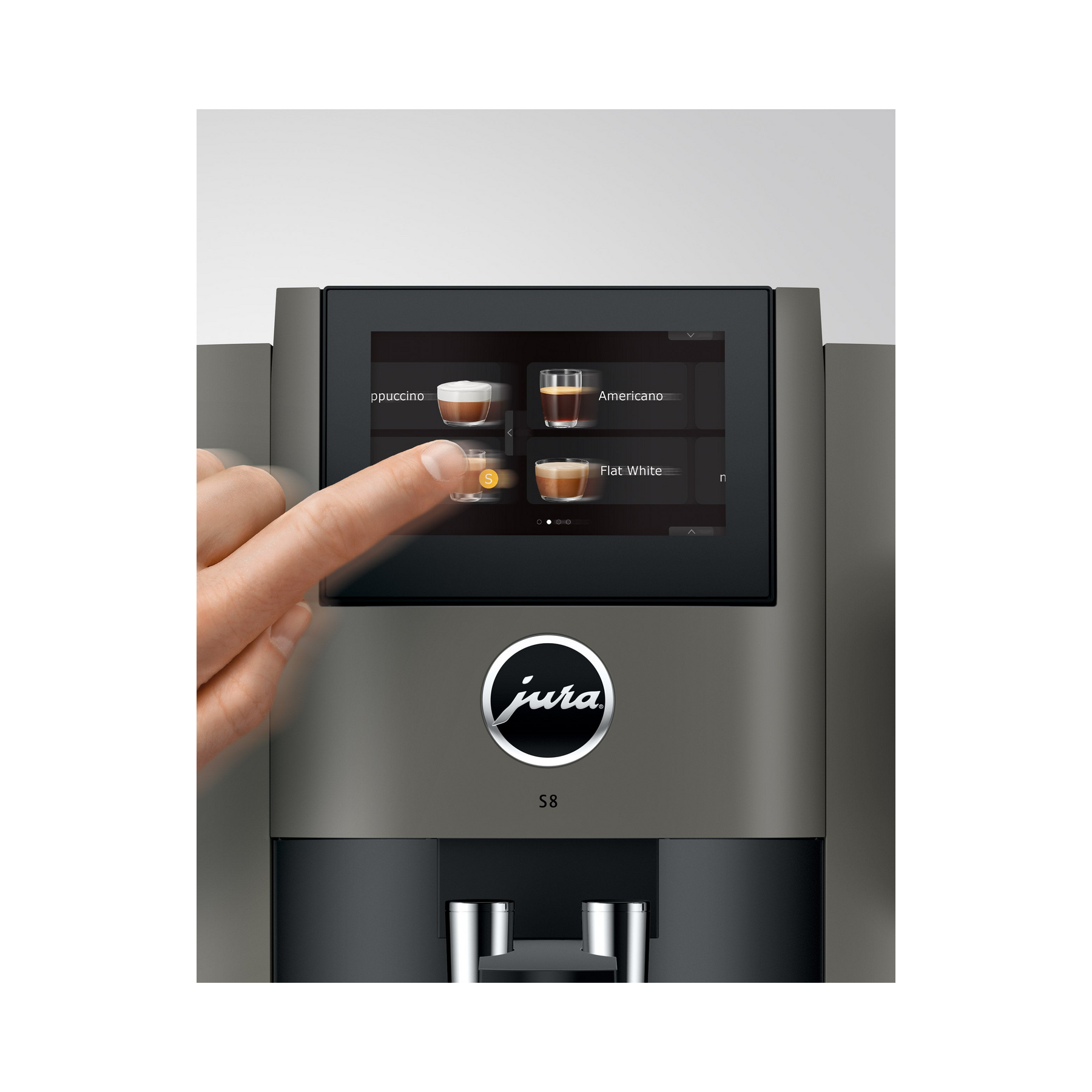 Jura S8 Dark Inox — détail écran tactile